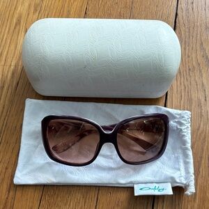 Oakley Montebianco Purple/White Sunglasses – Brown Lenses – No Scratches + Case